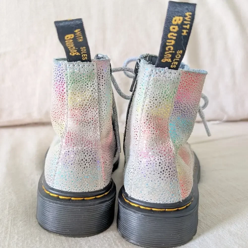 Dr. Martens 1460 Pascal T Iridescent Rainbow Metallic Boots size 12 Little Kids